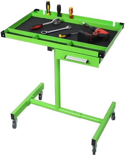 Adjustable Tear Down Work Table with Drawer - Heavy Duty Steel Frame ...