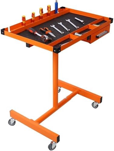 Adjustable Tear Down Work Table with Drawer - Heavy Duty Steel Frame ...