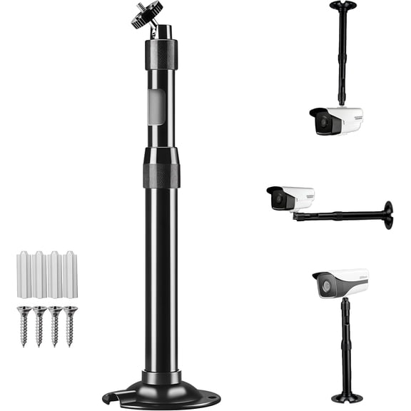 Adjustable Telescopic CCTV Camera Mount Bracket - Wall & Ceiling Compatible for Surveillance Bullet Cameras, IP Cameras More