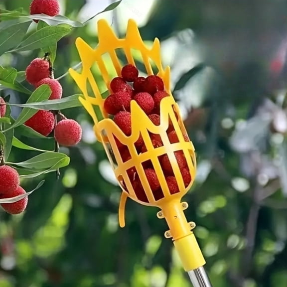 Adjustable Telescopic Fruit Harvesting Tool Set with Multi-Functional Basket for High-Altitude Picking, Ideal for Harvesting Fruits from Trees Safely and Efficiently