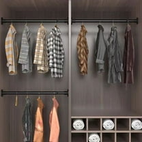 Adjustable Telescopic Shower Curtain Rod Iron No Drill Tension Pole for Bathroom Space Optimization