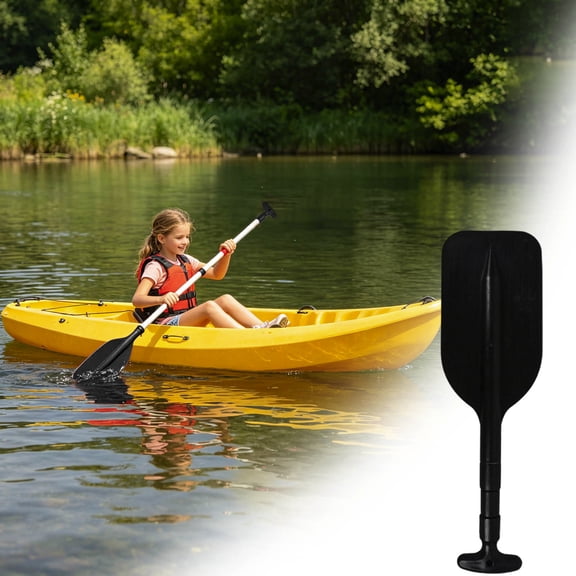 Adjustable Telescoping Canoe Paddle Non Slip Metal Boat Oar For Kayaking Boating Training(Black-108.5Cm)