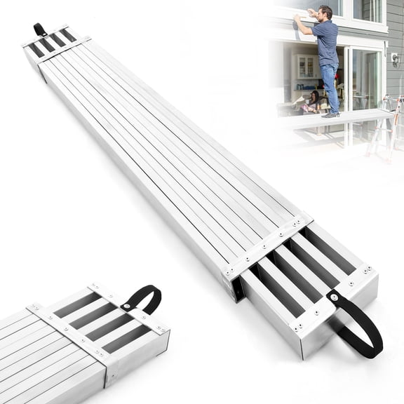 Adjustable Telescoping Work Plank – 440 lbs Capacity, Aluminum Scaffold Board with Skid-Proof Surface, 6-15ft for Construction & Home Use