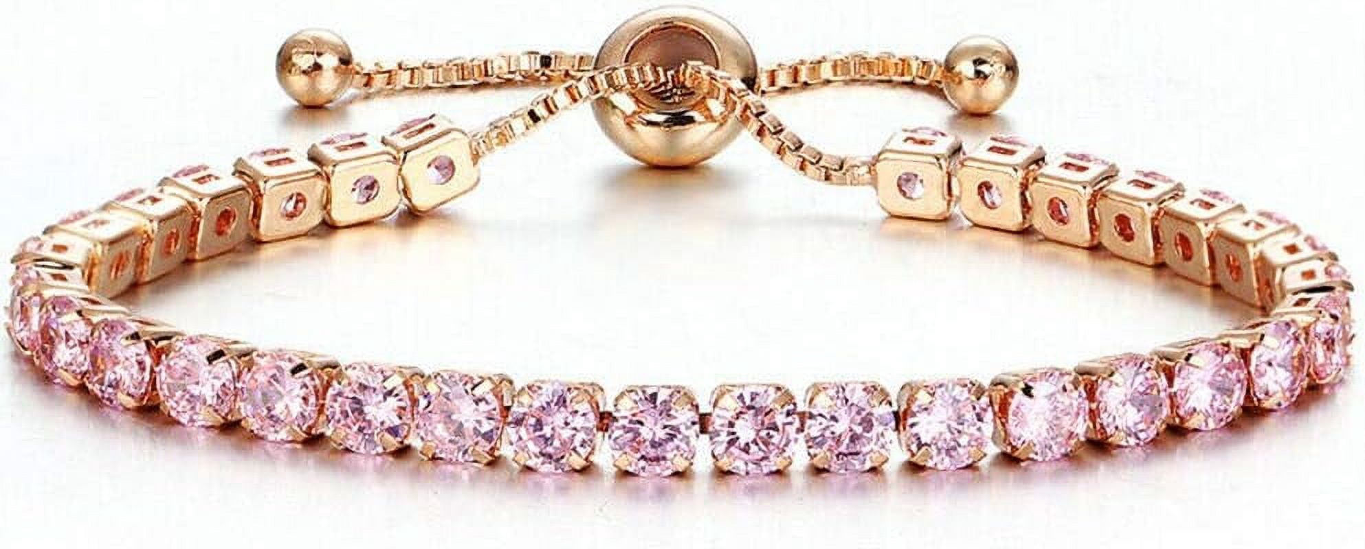 Suyi Tennis Bracelet For Women - Cubic Zirconia Adjustable Slider Bracelet, Elegant Everyday Jewelry Gift