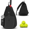 thumbnail image 1 of Adjustable Tennis Racket Backpack - Padded Single Shoulder Badminton Bag - Multi-Pocket Sports Gear Carrier for Pickleball Squash, 1 of 8