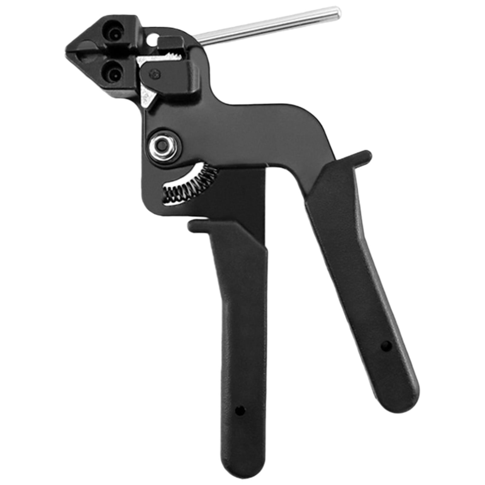 Adjustable Tension Cable Tie Plier Fastening Straps Wrap Tool and Cutting Tool Suitable for Strong Binding, Firm Locking, Automatic Zips Hand Tensioning Tool Cutting Tie Pliers, 1Pc(Black,8.2x4.7")