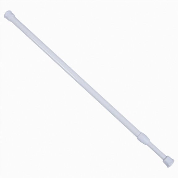 Adjustable Tension Rod Extendable Curtain Rod for Closet Wardrobe Bookshelf Small Window White