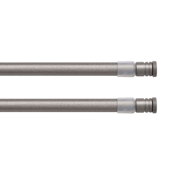 Adjustable Tension Rods 16-23 Inches - No Tools Needed - Perfect for Lightweight Voile Curtains, Rubber Tips for Secure Fit - Easy Installation for Home Use - Graphite, Set of 2