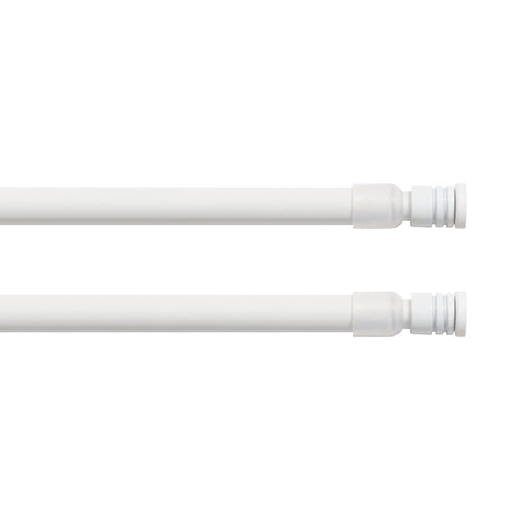 Adjustable Tension Rods 16-23 Inches - No Tools Needed - Perfect for Lightweight Voile Curtains, Rubber Tips for Secure Fit - Easy Installation for Home Use - White, Set of 2
