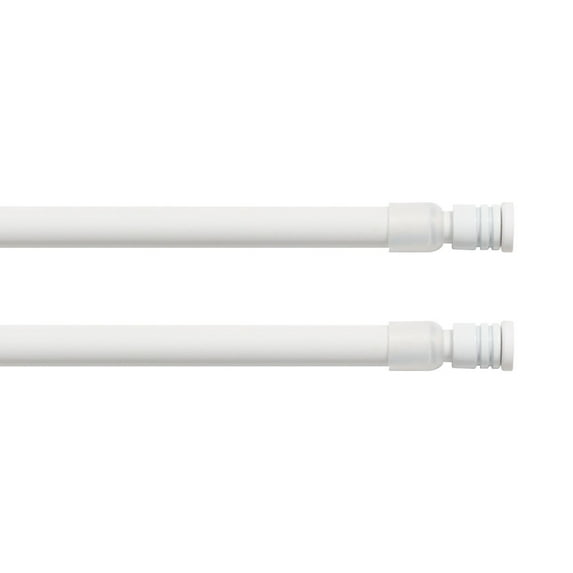 Adjustable Tension Rods 16-23 Inches - No Tools Needed - Perfect for Lightweight Voile Curtains, Rubber Tips for Secure Fit - Easy Installation for Home Use - White, Set of 2