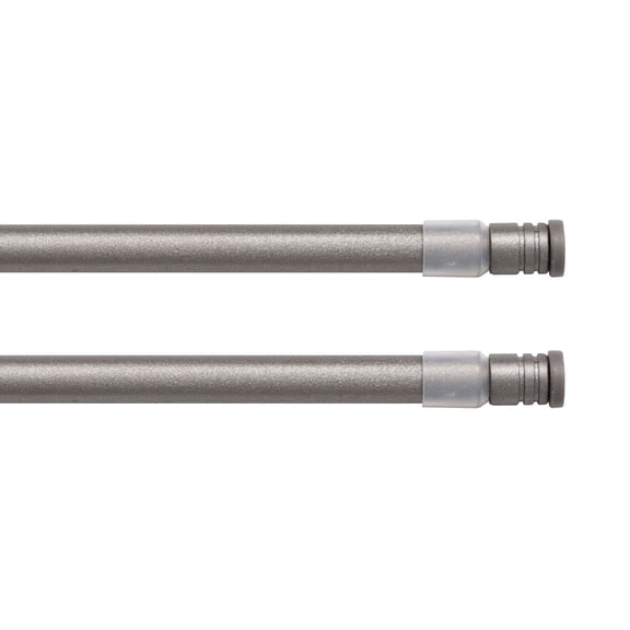 Adjustable Tension Rods 24-31 Inches - No Tools Needed - Perfect for Lightweight Voile Curtains, Rubber Tips for Secure Fit - Easy Installation for Home Use - Graphite, Set of 2