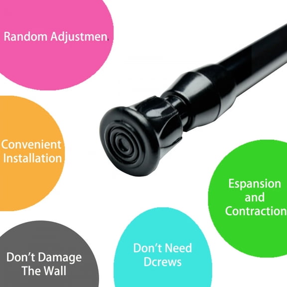 Adjustable Tension Shower Curtain Rod Extendable No Drilling Curtain Rod for Bathtub Shower Doorway