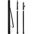 thumbnail image 1 of Adjustable Tent Poles for Camping Set of 2, Viaky Telescoping Aluminum Tarp Rods Heavy Duty for Awnings Canopy Shelter Outdoor Rainfly Portable & Reusable, 38"-93" 3 Sections with Zipper Bag Black, 1 of 7
