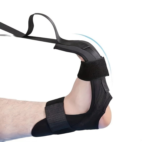 Adjustable Thickened Oxford Cloth Foot And Leg Stretcher (With Ankle Strap) - Calf, Achilles Tendon, Hamstring And Hip Flexor Stretcher, Suitable for Gym, Pilates, Body Relaxation - Unisex (Black)