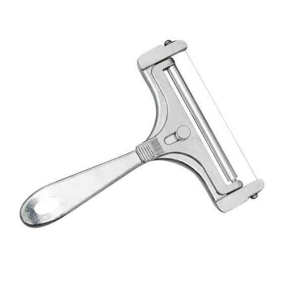 Adjustable Thickness Cheese Slicer with Wire, Manual Cheese Chipper and Scraper Tool for Kitchen, Aluminum Handle