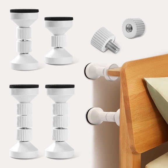 Adjustable Threaded Bed Frame Anti-Shake Tool for Bed, Headboard Stoppers, Bedside Headboards Prevent loosening Fixer, Easy Install (4pcs White Upgrade Version, 40-100mm) 4pcs Version 40-100mm