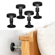 Adjustable Threaded Bed Frame Anti-Shake Tool, Headboard Stoppers, Bedside Anti Shake Tool for Beds Cabinets Sofas, 4PCs, 30-68mm Black