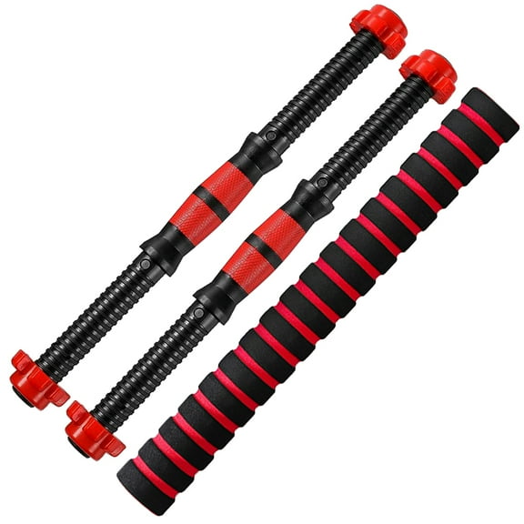 Adjustable Threaded Dumbbell Handle Bars Extension Set for Home Gym Fitness Exercise