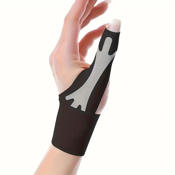 Adjustable Thumb Stabilizer for Men & Women, Elastic Support with Splint, Wrist & Thumb Joint Protection for Injury Recovery Left Hand Black
