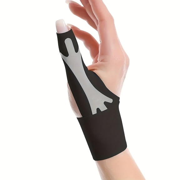 Adjustable Thumb Stabilizer for Men & Women, Elastic Support with Splint, Wrist & Thumb Joint Protection for Injury Recovery Right Hand Black