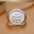 thumbnail image 1 of Adjustable Tibetan Yellow Deity Ring Wide Band Buddhist Jewelry Amulet Spiritual Protection Gift for Men, 1 of 5