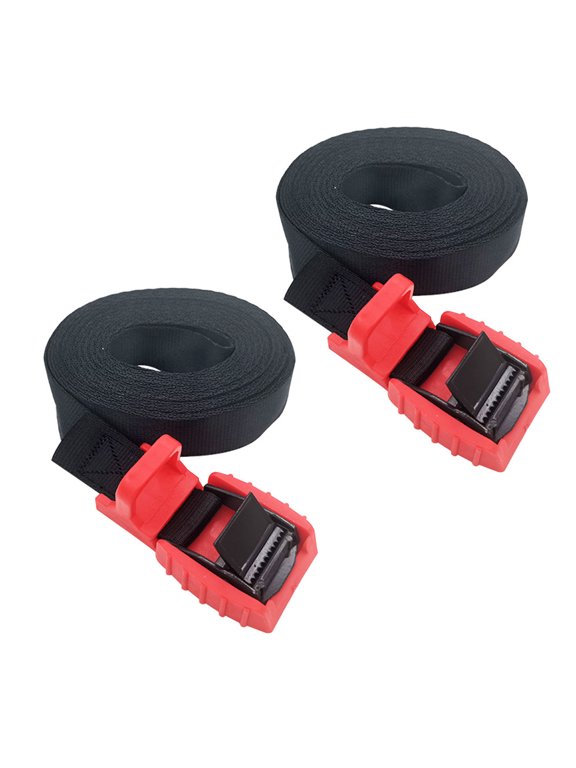 Adjustable Tie-Down Belts for Outdoor Recreation Gear, Flat Fabric Belts with Thread-and-Pull Fasteners for Transport