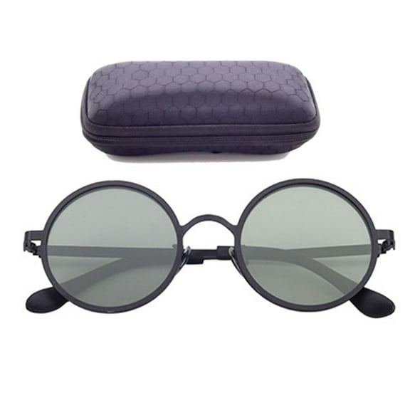 Adjustable Tint Polarized Round Sunglasses for Men ND9 Stepless 1 to 9 Gears Transition Lens Technology Beach Fishing Driving Outdoor Activities Lightweight Shatterproof Eyewear