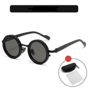 Adjustable Tint Polarized Round Sunglasses for Men ND9 Stepless 1 to 9 Gears Transition Lens Technology Beach Fishing Driving Outdoor Activities Lightweight Shatterproof Eyewear
