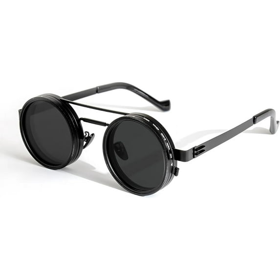 Adjustable Tint Polarized Sunglasses – 1-9 Gear ND Filter Round Glasses for Men, Anti-Glare UV Protection Eyewear