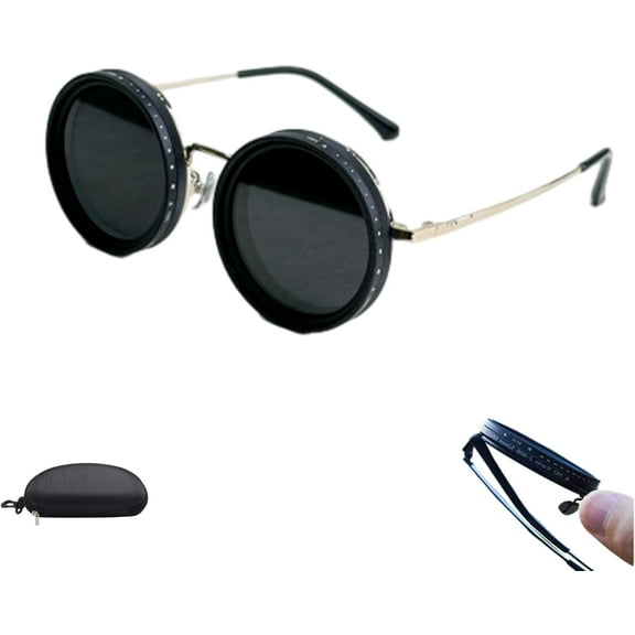 Adjustable Tint Sunglasses, Adjusta Shades Glasses, Men 1-9 Gears Adjustable Tint Polarized Round Beach Sunglasses