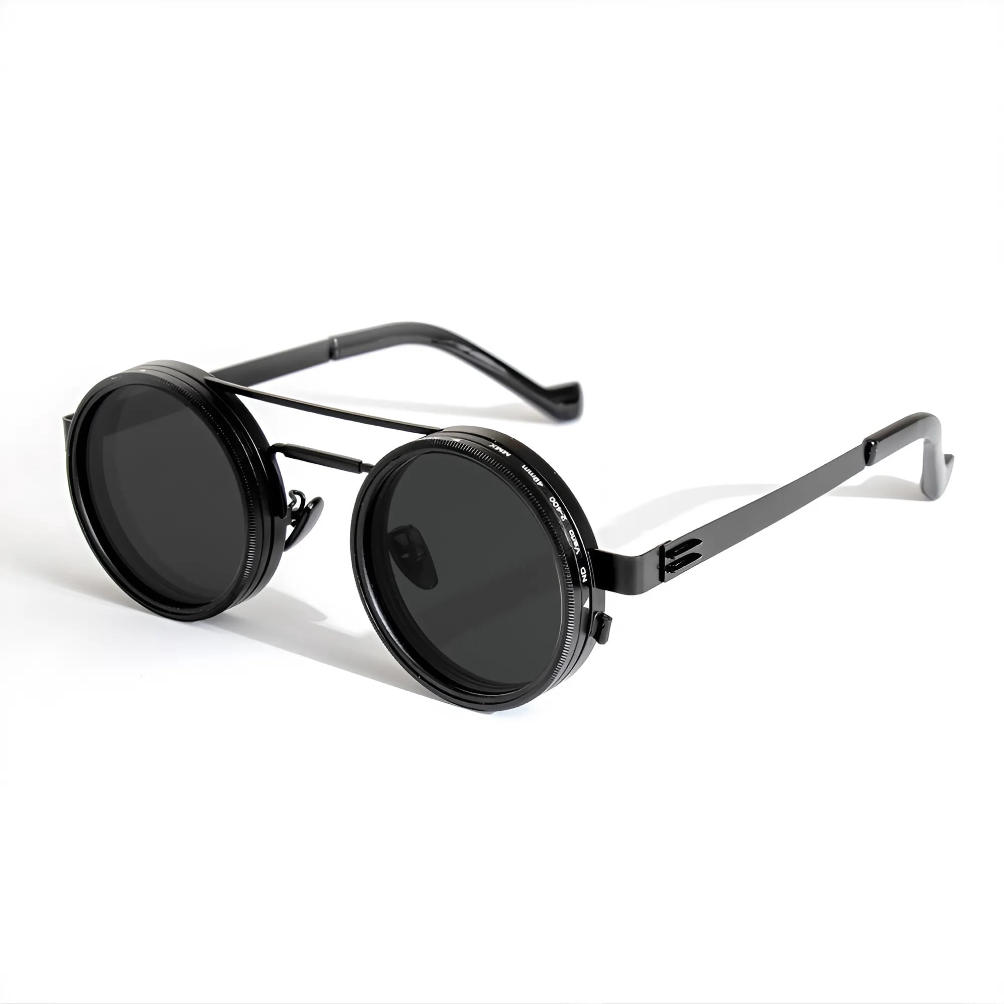 Adjustable Tint Sunglasses - Polarized ND Filter with 1-9 Gear Control, Round Anti-Glare UV Protection Eyewear