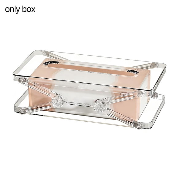 Adjustable Tissue Box with Spring Mechanism,Retractable Spring Dispensing Tissue Box,Multipurpose Storage for Bathroom Vanity,Living Room Countertops,Tabletop Organizer