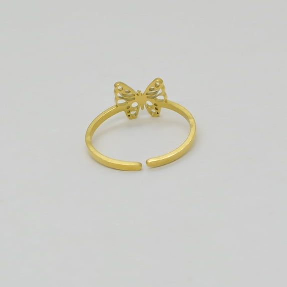 Adjustable Titanium Steel Butterfly Ring: Bi-Wing Design, Vacuum Plated Finish, Unisex Style, High-Quality Fashion Jewelry for Women and Men