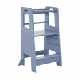 Adjustable Toddler Kitchen Step Stool, Wooden Kitchen Helper Stool with ...