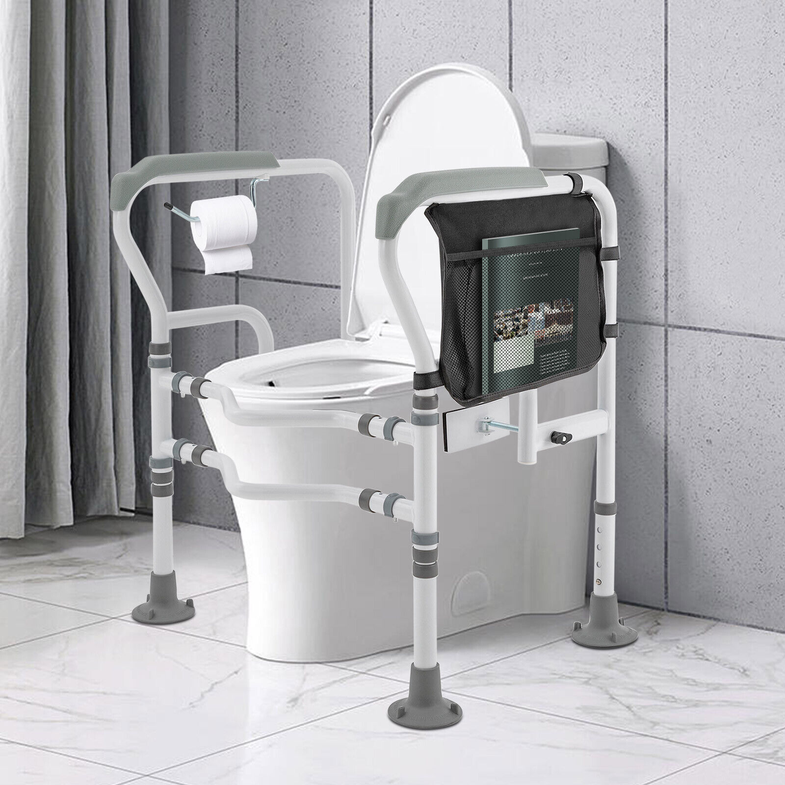 Adjustable Toilet Safety Rail 441lbs Grab Bar Support Medical Toilet