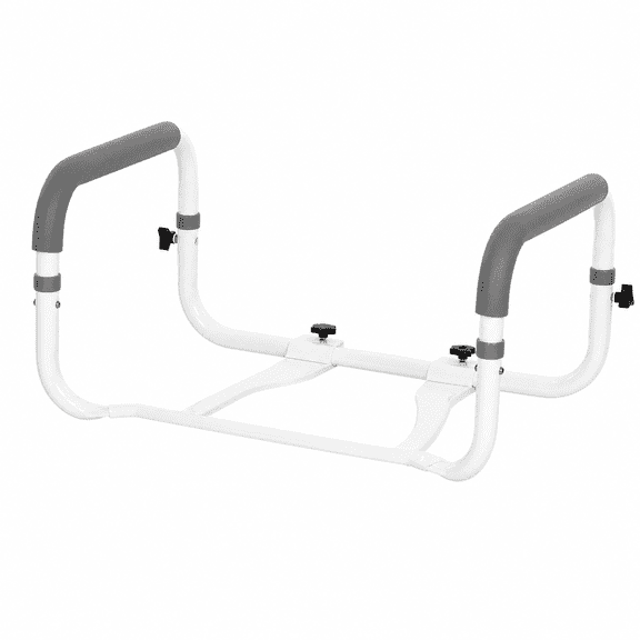 Adjustable Toilet Safety Rail with Padded Armrests Support Frame for Bathroom Stability and Mobility Assistance