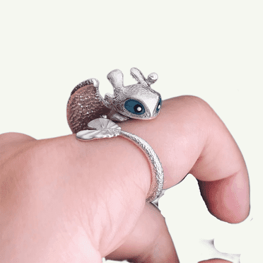 Adjustable Toothless Couple Rings Dragon-Inspired Unique Handcrafted 925 Silver Jewelry Mythical Beauty non-allergic Metal Anvirtue