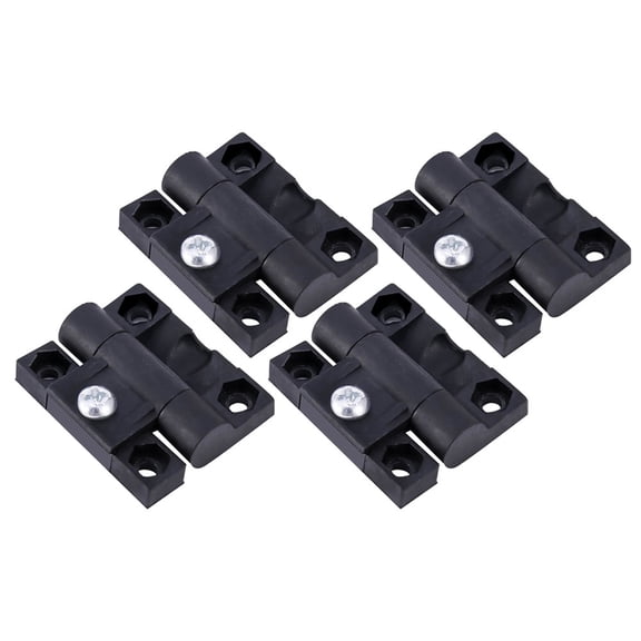 Adjustable Torque Door Hinges With Position Control And Damping Screw Adjustment, Black Plastic Construction For Flexible Opening Angles, Pre-Drilled Holes For Easy Installation