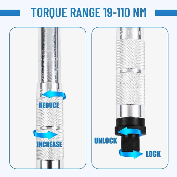 Adjustable Torque Wrench 19 to 110 Nm 43mm Open End Torque Wrench Spanner for HVAC, Car Repair, Bicycle Maintenance (Style 1)$$Tools & Hardware Other