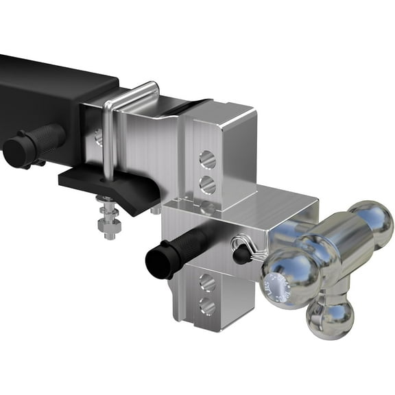 Adjustable Towing Trailer Hitch Tri-Ball Mount 2.5" Receiver, 18500 LBS GTW 6" Drop/Rise-Solid Adj. Trailer Hitch Ball Mount Tow Hitch w/Anti-Theft Locking Hitch Pins