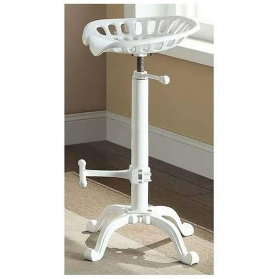 Adjustable Tractor Seat Barstool - White