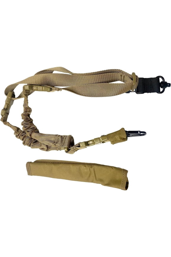 Adjustable Traditional Hunting Sling, Length Adjuster with Shoulder Pad (Tan)