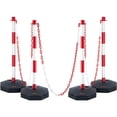 thumbnail image 1 of Adjustable Traffic Cones with Fillable Base, 4-Pack – 8FT Safety Chain for Parking Lot, Road Construction & Warning Barriers (Red/White), 1 of 7