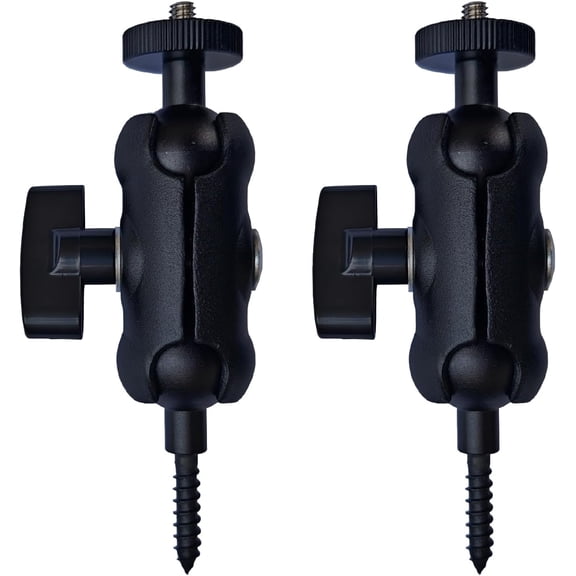 Adjustable Trail Camera Tree Mount: Game Camera Outdoor Mounting Bracket Holder with Double 360 Swivel Tilt Ball Joints, 2 Packs