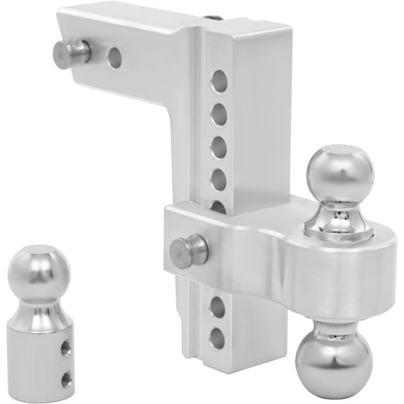 Adjustable Trailer Hitch 2.5? Receiver - 8? Height Adjustable Triple-Ball Tow Hitch, 24 500 lb Heavy-Duty with Anti- Locks -