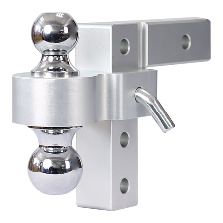 Adjustable Trailer Hitch 2 Inch, 6 Inch Drop Rise - 2 & 2-5/16" Balls, Trailer Ball Mount with Pins - Universal Vehicle Compatibility