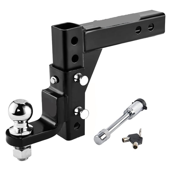 Adjustable Trailer Hitch Ball Mount Fits 2In Receiver, 2" Tow Balls,7500lbs,9-1/2" Drop/ 8-1/4" Rise ,Easy to Operate
