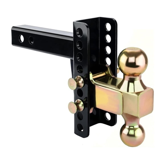 Adjustable Trailer Hitch Ball Mount, Tri-Ball (1-7/8" X 2" X 2-5/16"), Fits 2" Receiver, 5" Rise/Drop Hitch, Hitch For Heavy Dut ,Dependable Strength