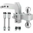 thumbnail image 1 of Adjustable Trailer Hitch, Fit for 2 Inch Receiver, 4/-Inch Drop/Rise, Aluminum Drop Hitch, 20000 LBS GTW - Tow Hitch for Trailer, Stainless Steel Tow Balls (2" & 2-5/16") with Double Locks, 1 of 9