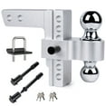 thumbnail image 1 of Adjustable Trailer Aluminum Drop Truck Hitch, 12500 lbs GTW-Tow Hitch for Heavy Duty Trailer with Two Anti-Theft Pin & Dual-Ball(2"&2-5/16"), 1 of 9